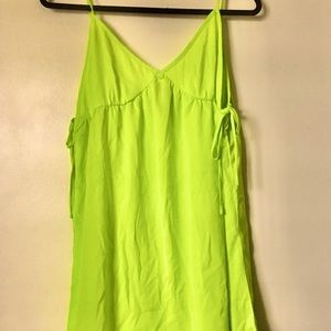 H&M Divided Cover Up Flared Neon Green Dress, Size S